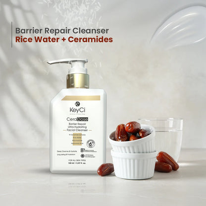 KeyCi CeraDose Barrier Repair Ultra Hydrating Facial Cleanser  150ml | Rice Water & Ceramides Facial Cleanser