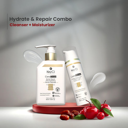 KeyCi Hydrate & Repair Combo | Cleanser 150ml + Moisturizer 50ml | Pack of 2